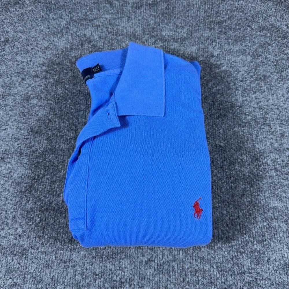 Polo Ralph Lauren Mens 2XLT Tall Blue Short Sleeve Pique Cotton Polo Shirt